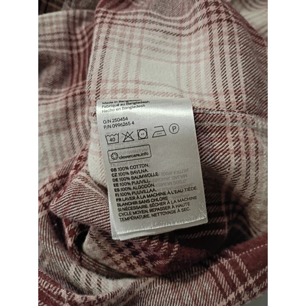 H&M Plaid Long Sleeve Flannel Shirt - Size M - Picture 10 of 11